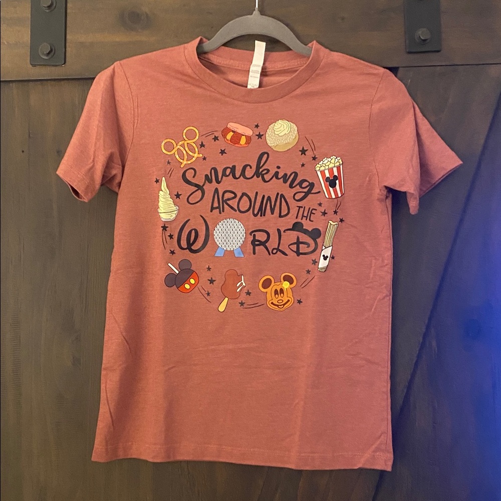 Kids Short Sleeve Tee - Snacking Around the World - Red
